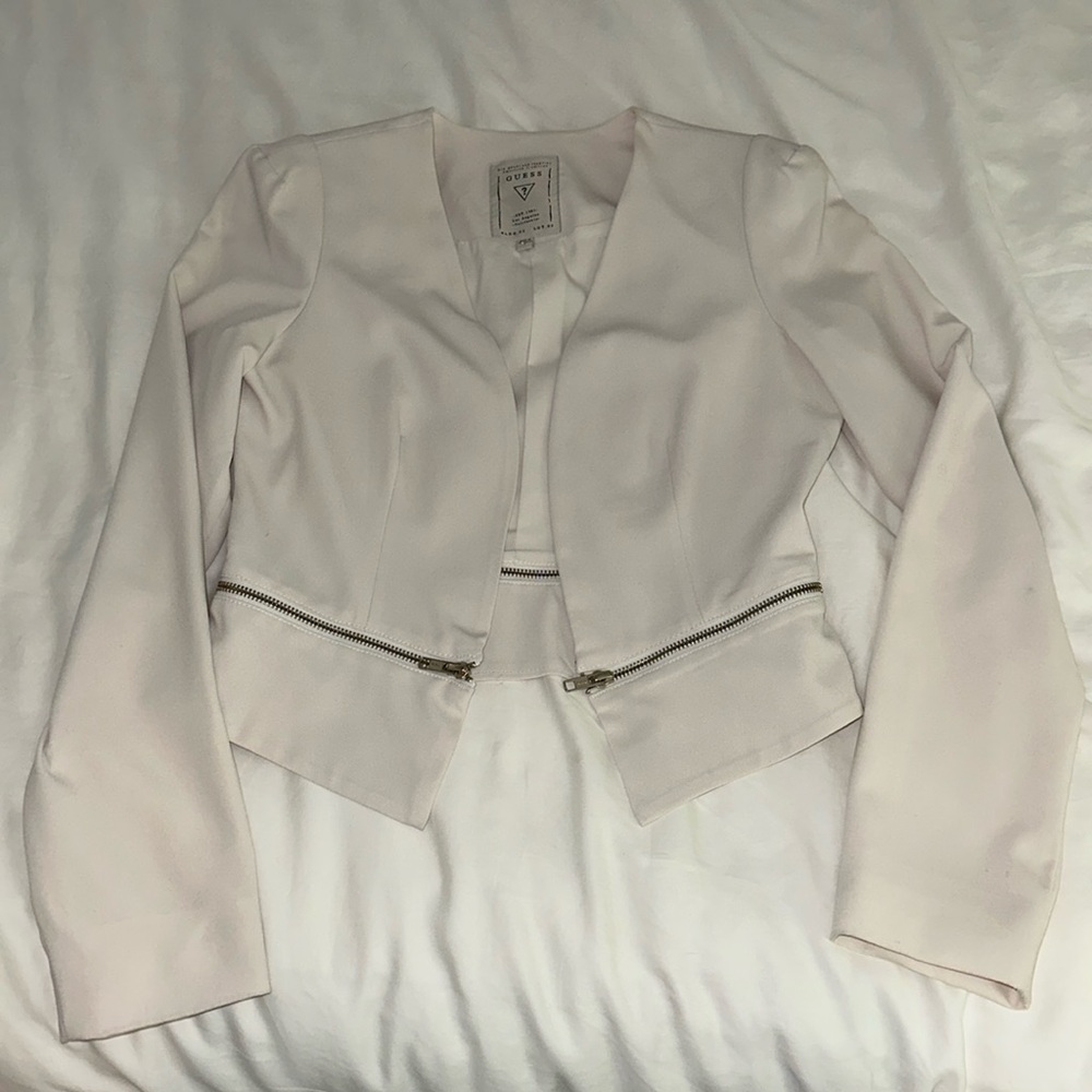 White crop Guess dress blazer